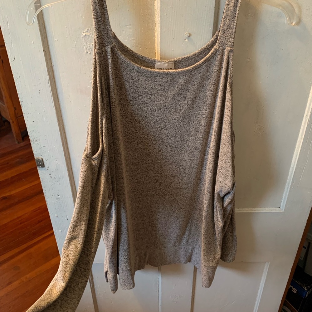 Off the shoulder top brown